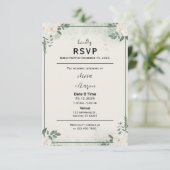 Boho Greenery RSVP Kaart Uitnodiging (Staand voorkant)