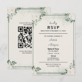 Boho Greenery RSVP Kaart Uitnodiging (Voorkant / Achterkant)