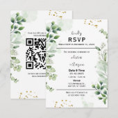 Boho Greenery RSVP Kaart Uitnodiging (Voorkant / Achterkant)