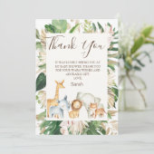 Boho Greenery Safari Baby shower Dank je wel Kaart (Staand voorkant)