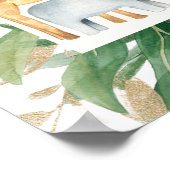 Boho Greenery Safari Baby shower Welkomstteken Poster (Hoek)