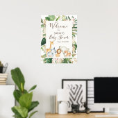 Boho Greenery Safari Baby shower Welkomstteken Poster (Thuiskantoor)