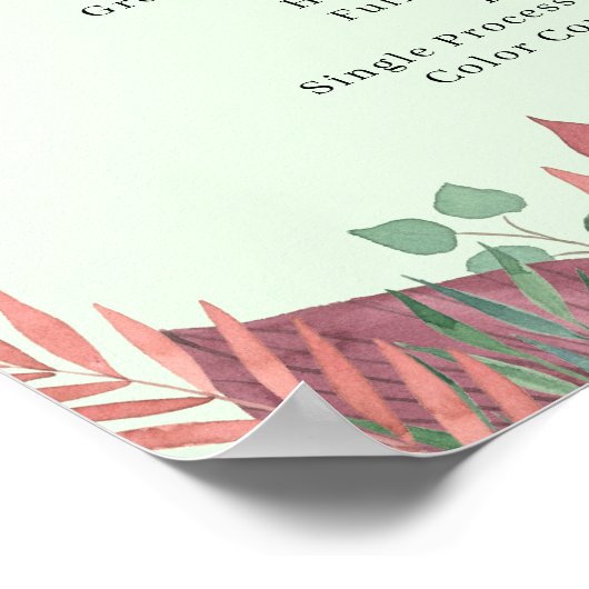 Boho Greenery Salon prijslijst Poster (Hoek)