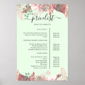 Boho Greenery Salon Prijslijst Poster (Voorkant)