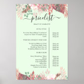 Boho Greenery Salon prijslijst Poster (Voorkant)