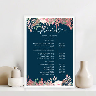 Boho Greenery Salon prijslijst Poster