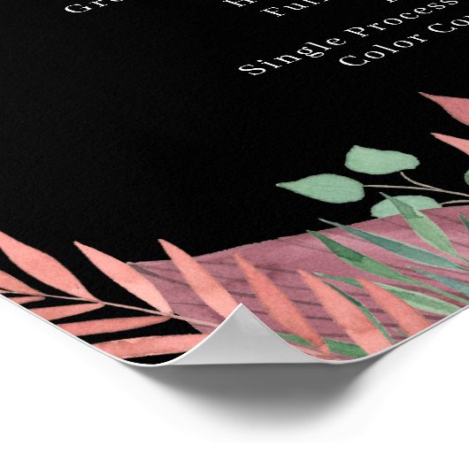 Boho Greenery Salon prijslijst Poster (Hoek)