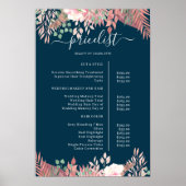 Boho Greenery Salon prijslijst Poster (Voorkant)
