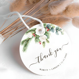 Boho Greenery Script Evergreen Wedding Bedankjes Labels