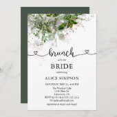 Boho Greenery Script Heart Brunch Vrijgezellenfees Kaart (Voorkant / Achterkant)