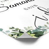 Boho greenery succulent bridal countdown sign poster (Hoek)