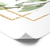 Boho greenery succulent floral gold geometric poster (Hoek)