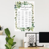 Boho greenery succulent floral gold geometric poster (Thuiskantoor)