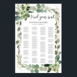 Boho greenery succulent floral gold geometric poster<br><div class="desc">Boho greenery succulent floral gold geometric Seating Chart,  Contact met me opnemen voor overeenkomende objecten of voor aanpassingen,  Blush Rozen ©</div>