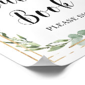 Boho Greenery Succulent Flowers Guest Book Sign Poster (Hoek)