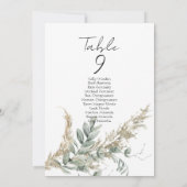 Boho greenery table number seating chart cards (Achterkant)