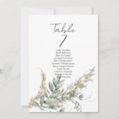 Boho greenery table number seating chart cards (Voorkant)