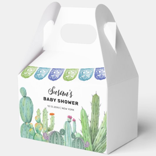 Boho Greenery Taco Fiesta Cactus Baby shower Bedankdoosjes (Voorkant)