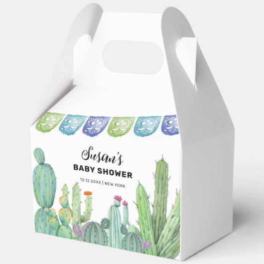 Boho Greenery Taco Fiesta Cactus Baby shower Bedankdoosjes (Achterkant)