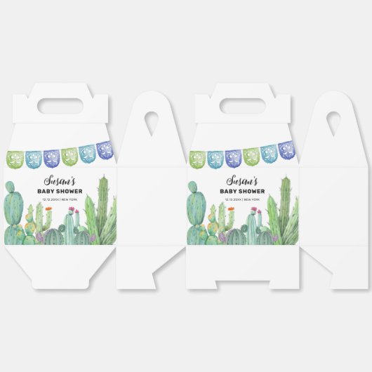 Boho Greenery Taco Fiesta Cactus Baby shower Bedankdoosjes (Ongevouwen)