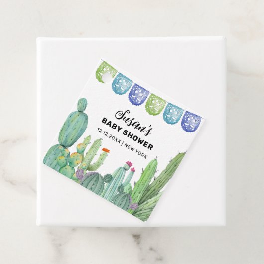 Boho Greenery Taco Fiesta Cactus Baby shower Bedankjes Labels (In situ)