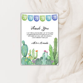 Boho Greenery Taco Fiesta Cactus Baby shower Bedankkaart