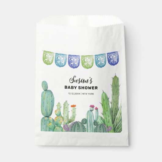 Boho Greenery Taco Fiesta Cactus Baby shower Bedankzakje (Voorkant)