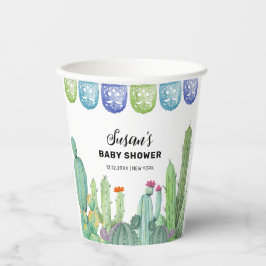 Boho Greenery Taco Fiesta Cactus Baby shower Papieren Bekers