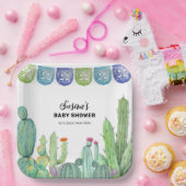 Boho Greenery Taco Fiesta Cactus Baby shower Papieren Bordje (Feest)