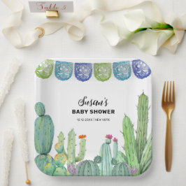 Boho Greenery Taco Fiesta Cactus Baby shower Papieren Bordje