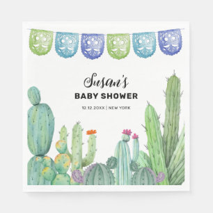 Boho Greenery Taco Fiesta Cactus Baby shower Servet