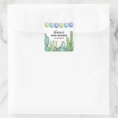 Boho Greenery Taco Fiesta Cactus Baby shower Vierkante Sticker (Tas)