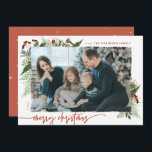 Boho Greenery Terracotta Rust kerstfoto Feestdagenkaart<br><div class="desc">Dit neutrale model van de boho stijl kenmerkt minimale wintergroen, met droog borsteleffect fotohouder en tekst in trending boho palette kleuren. Voeg een facultatief bericht op de rug toe of verander het backerontwerp (3 beschikbare opties). SNELLE TIP: Als u de kleur van de achtergrond/het patroon/de tekst wilt wijzigen om deze...</div>