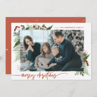 Boho Greenery Terracotta Rust kerstfoto