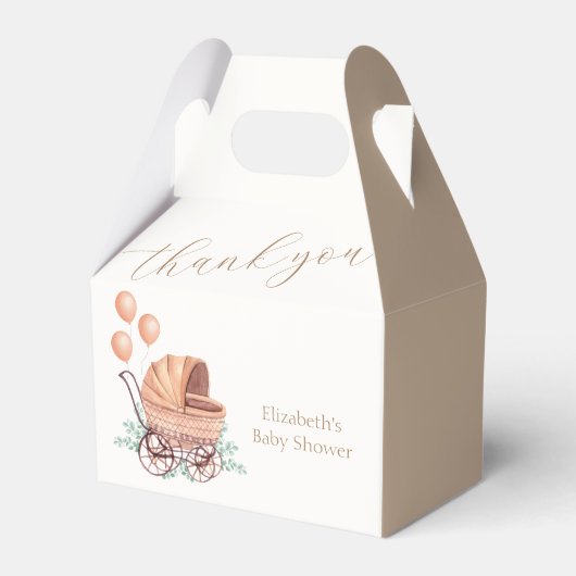  Boho Greenery wandelwagenballon Baby shower Bedankdoosjes (Voorkant Zijde)