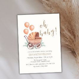 Boho Greenery wandelwagenballon Baby shower Kaart