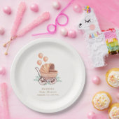  Boho Greenery wandelwagenballon Baby shower Papieren Bordje (Feest)