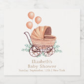  Boho Greenery wandelwagenballon Baby shower Sparkling Wijnetiket (Enkel label)