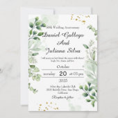 Boho Greenery Wedding Jubileum Uitnodigingen (Voorkant)
