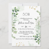 Boho Greenery Wedding Jubileum Uitnodigingen (Voorkant)