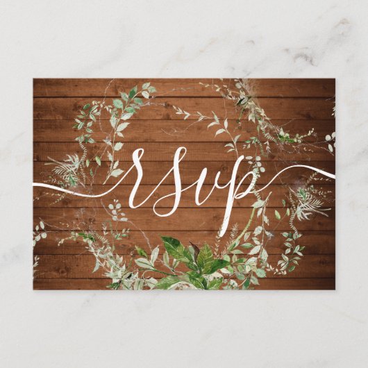Boho Greenery Wedding Online RSVP Enclosure Card Informatiekaartje (Voorkant)