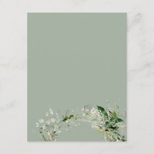 Boho Greenery Wedding Online RSVP Informatiekaartje (Achterkant)