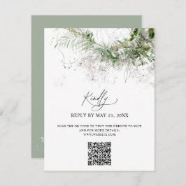 Boho Greenery Wedding Online RSVP Informatiekaartje