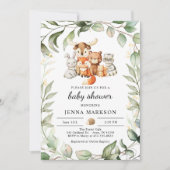 Boho Greenery Woodland Baby shower Invitation Kaart (Voorkant)