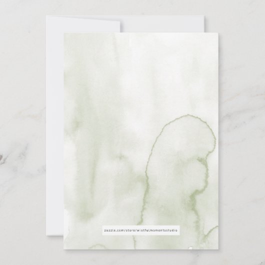 Boho Greenery Woodland Baby shower Invitation Kaart (Achterkant)