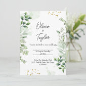 Boho Greenery Wreath bruiloft uitnodiging (Staand voorkant)