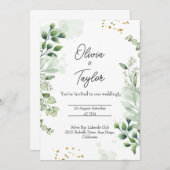 Boho Greenery Wreath bruiloft uitnodiging (Voorkant / Achterkant)