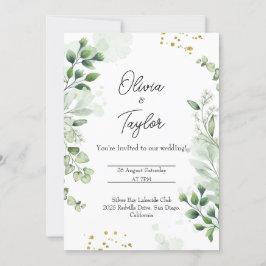 Boho Greenery Wreath bruiloft uitnodiging