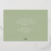 Boho Greenery Wreath Foto Folie Feestdagenkaart (Achterkant)