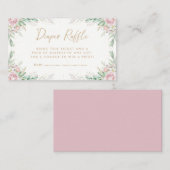 Boho Greeney Pink Floral Baby shower Diaper Raffle Informatiekaartje (Voorkant / Achterkant)